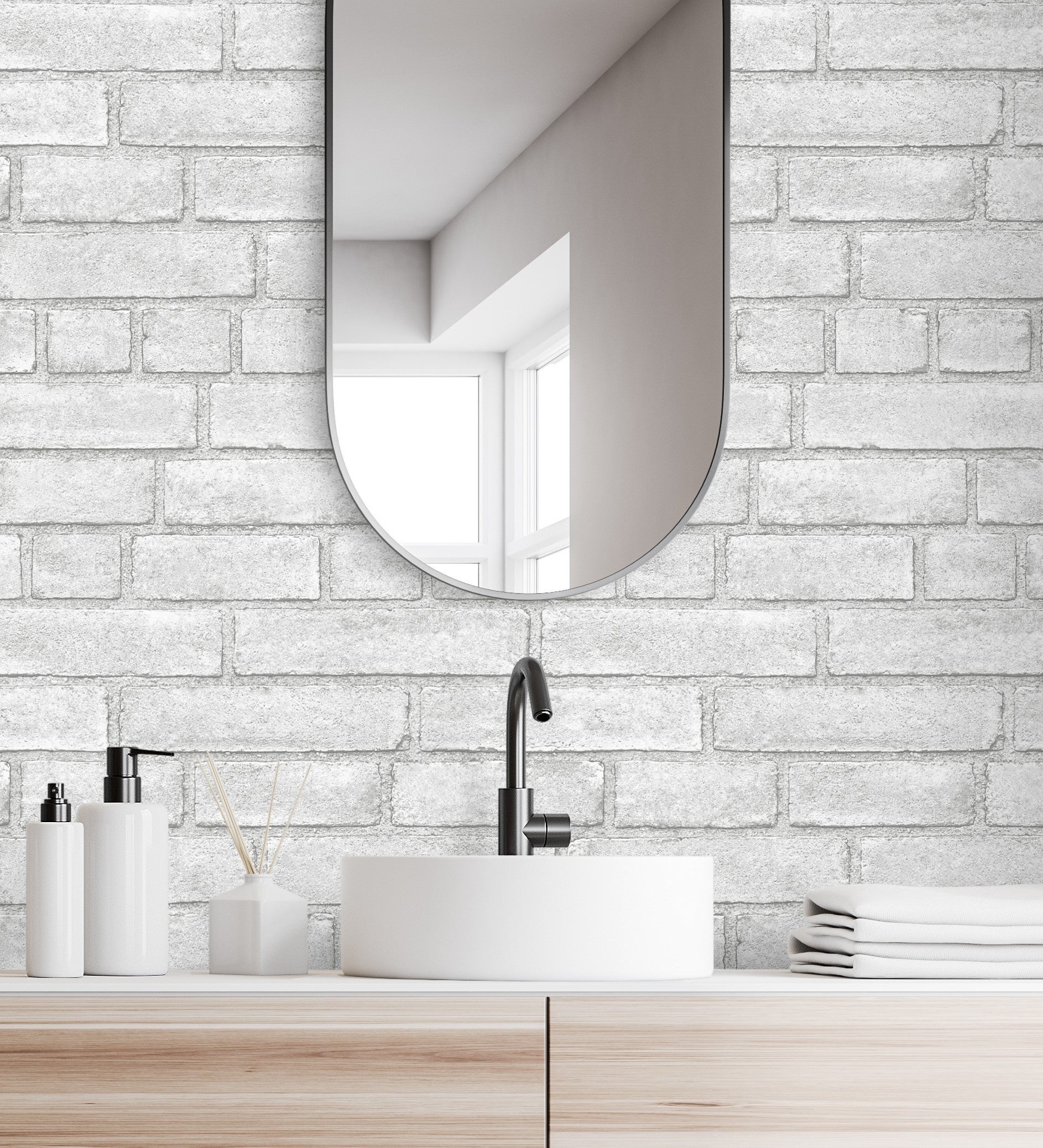 Papier peint vinyle brique blanches texture de pierre - Dallas 679631 de GAULAN - Rouleaux de 10 m x 0,53 m - 9