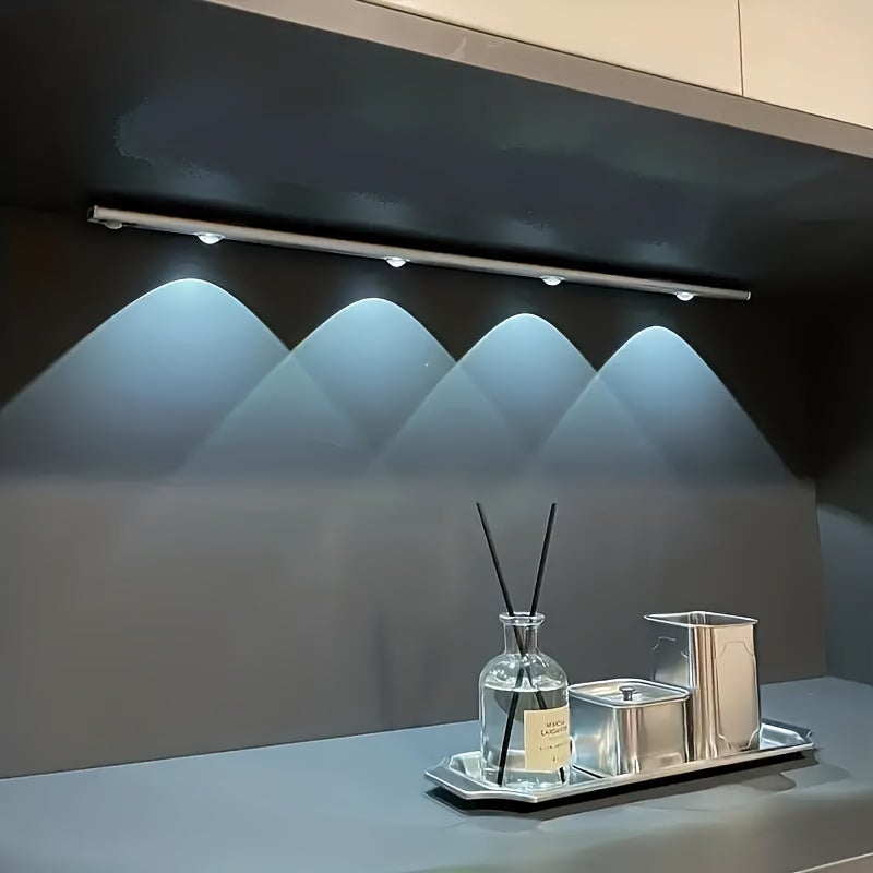 Tira de luz LED regulable de 3 colores, luz nocturna inalámbrica pequeña de 50 cm, sensor de movimiento, recargable, para cocina y armario. - 2