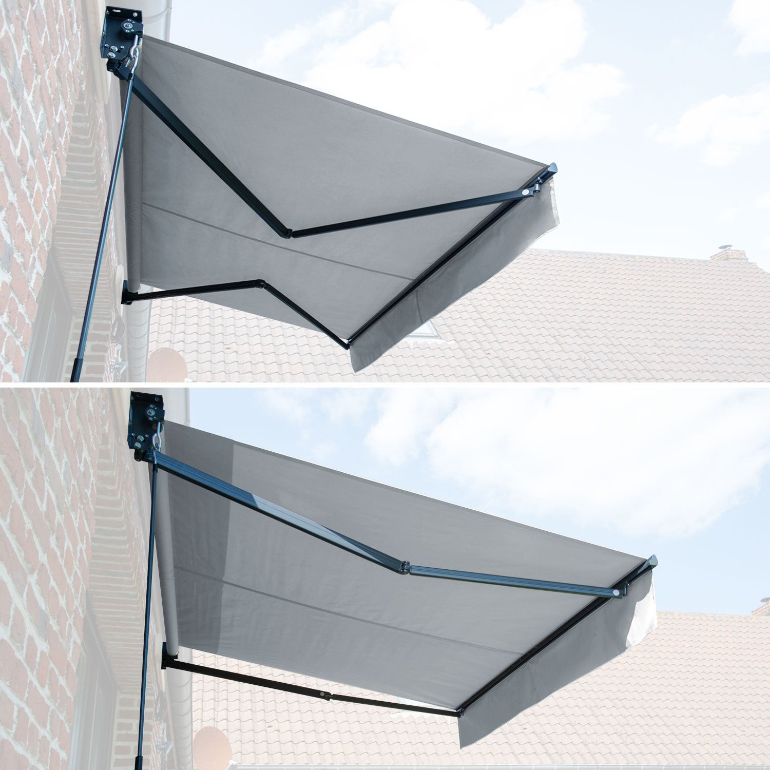 Store banne gris SAULE 3,5 x 3 m - 2