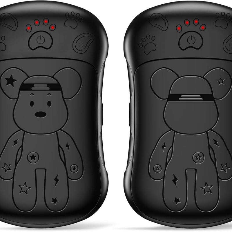 Ogrzewacze do rąk z akumulatorem (2 sztuki), elektryczny ogrzewacz do rąk 2 w 1, ogrzewanie dwustronne, odpowiedni dla mężczyzn i kobiet, kolor czarn