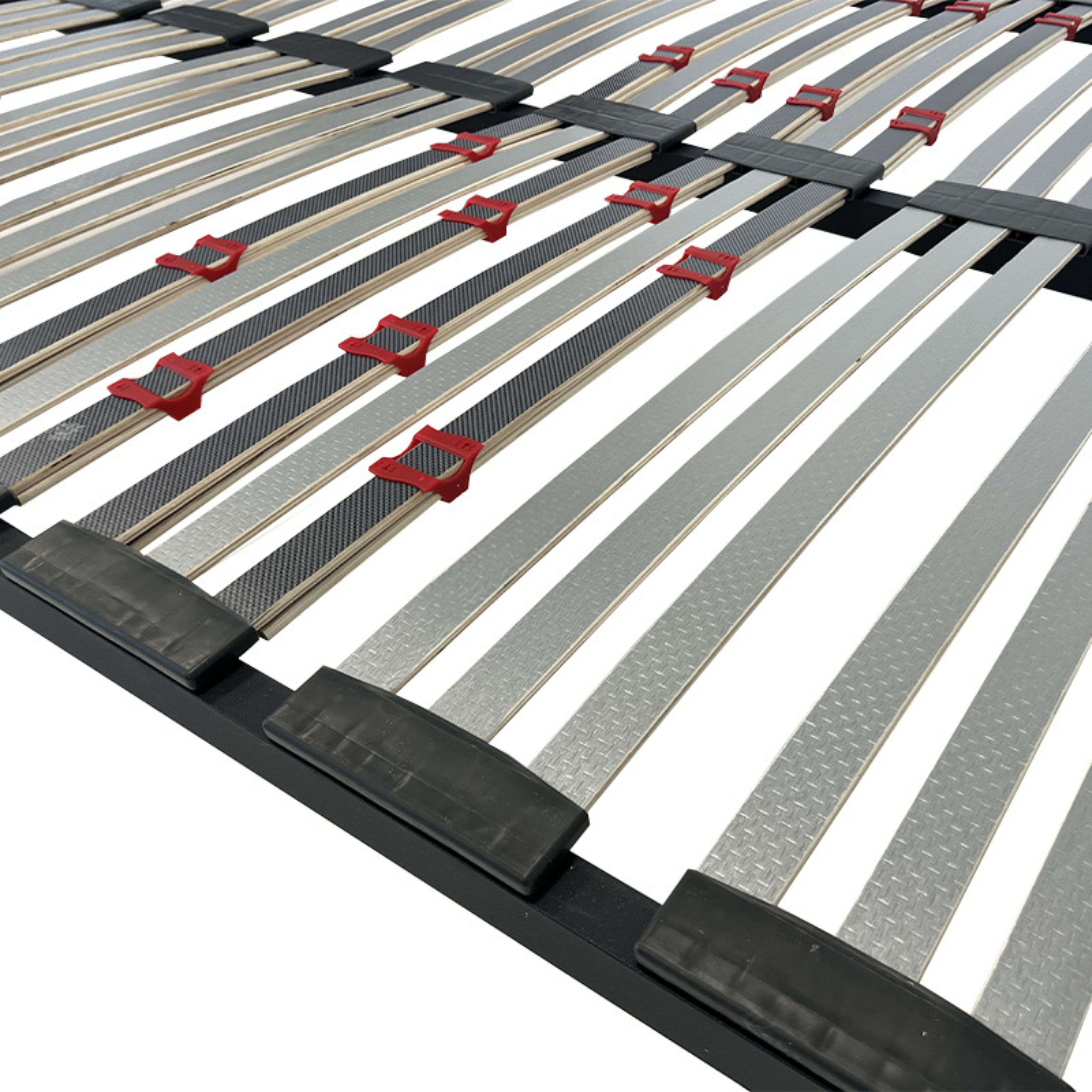 Somier 90x190 cm multiláminas con Reguladores Lumbares, Firmeza Adaptable, Tubo 40x30 mm y Laminas de Haya Natural (Sin Patas) - 3