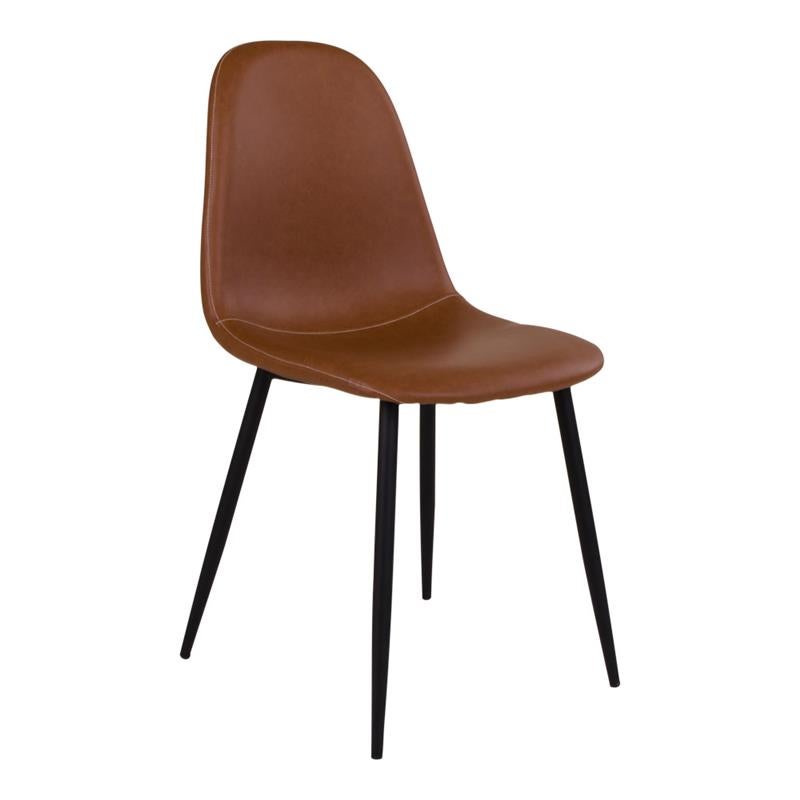 Story krzesło do jadalni, krzesło sjasnyvintage koniak skóra syntetyczna czarny nogi stal,.