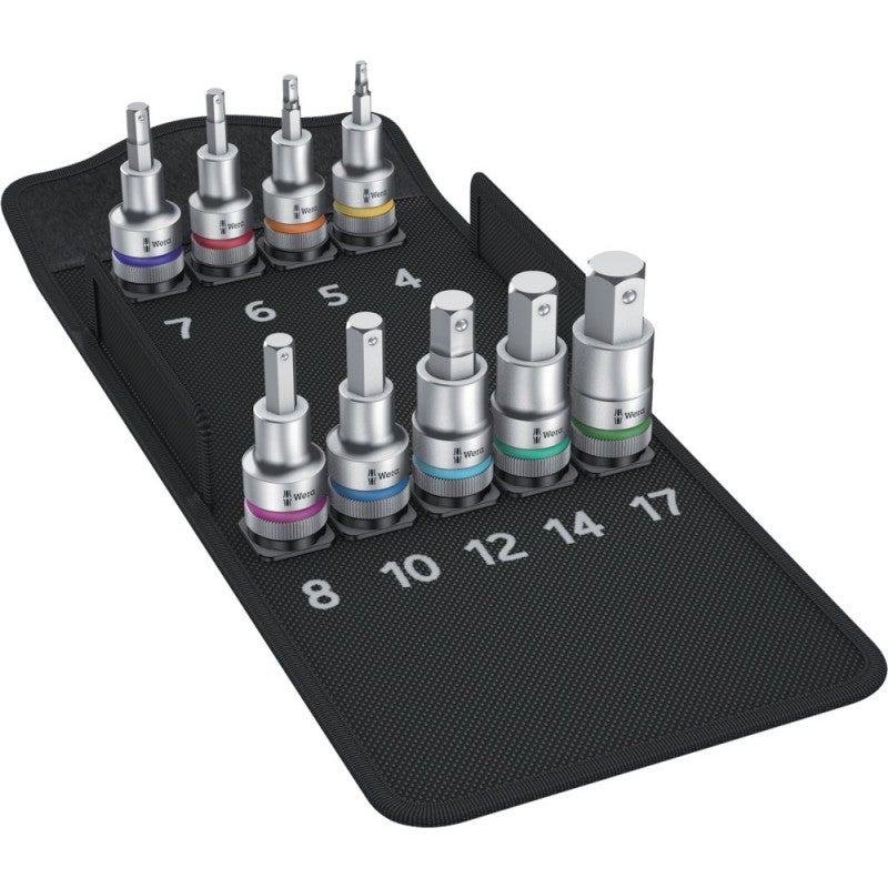 Wera 8740 C HF - Zestaw kluczy nasadowych - 1/2" - Metryczny - 9 głowic - 4, 5, 6, 7, 8, 10, 12, 14, 17 mm - 1/2" (05004201001)