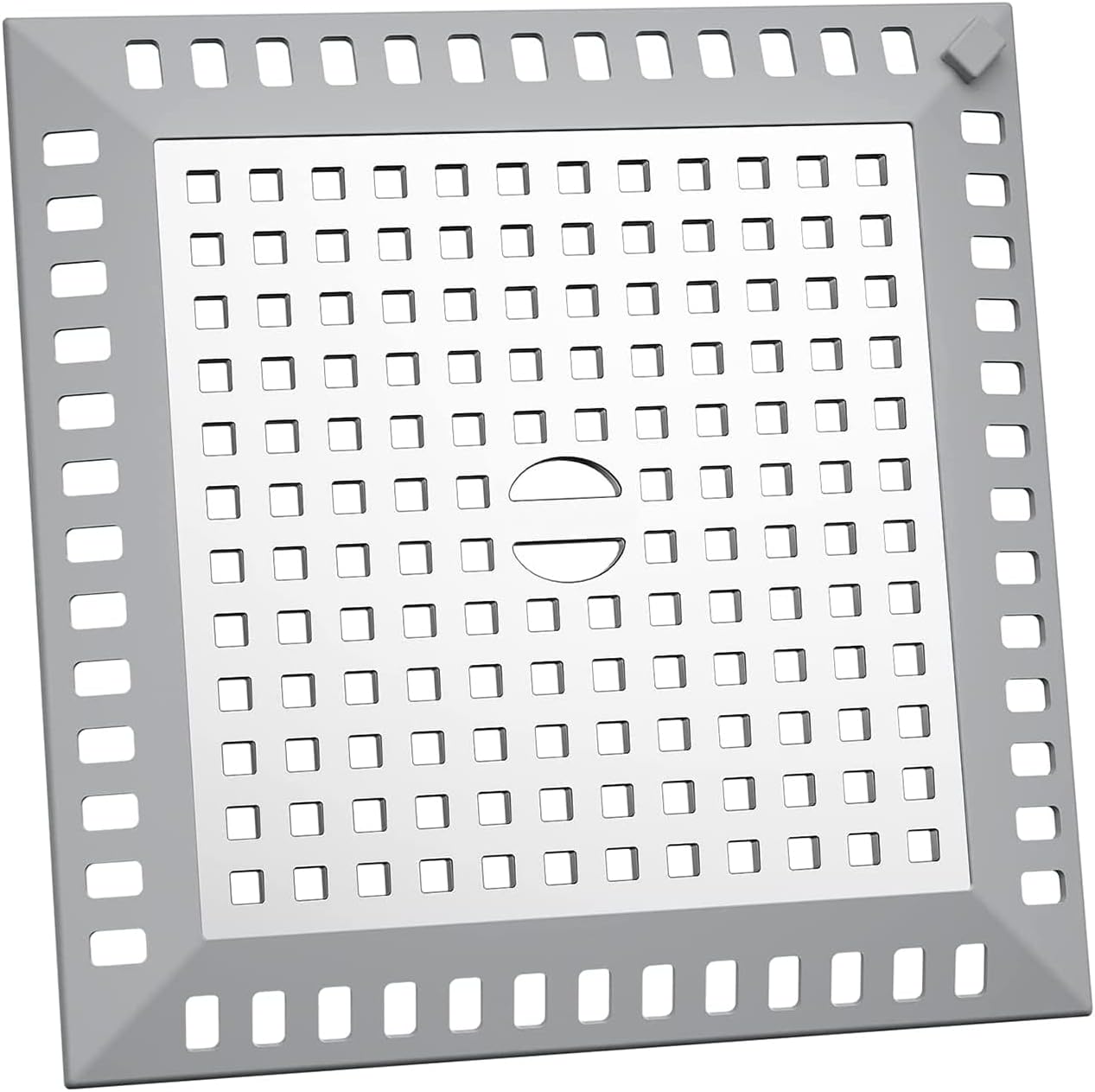 Łapacz Włosów do Prysznica 12,3 x 12,3 cm Filtr do zlewu Kuchenny Kwadratowy ze Stali Nierdzewnej Srebrny Ruszt do Zlewu Zapobiegający Zatykaniu