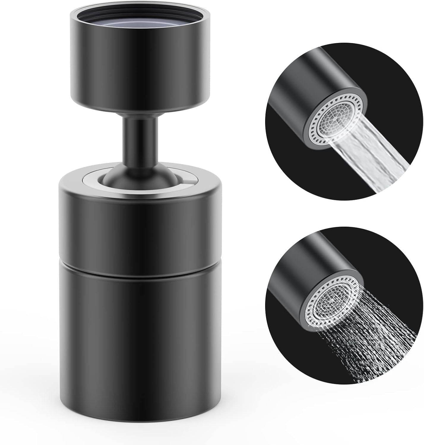 Kran z perlatorem obrotowym 360°, 2 regulowane tryby, mosiężny kran kuchenny, obrotowy przełącznik, piankowy filtr prysznicowy, adapter oszczędzający