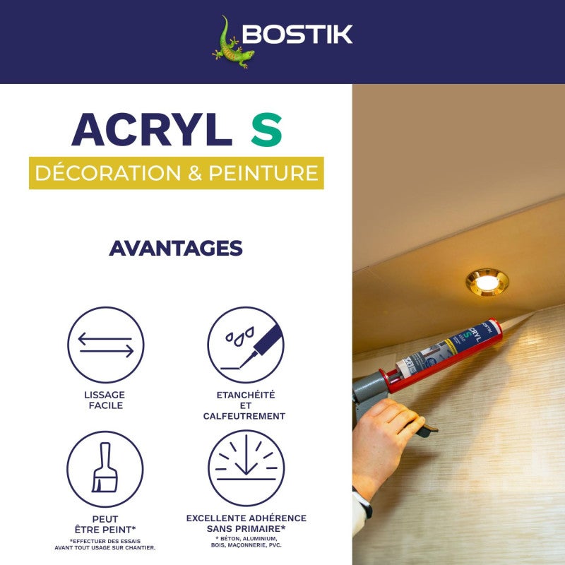 MASTIC ACRYL S BLANC 310ML PRO BOSTIK - 30613629 - 5