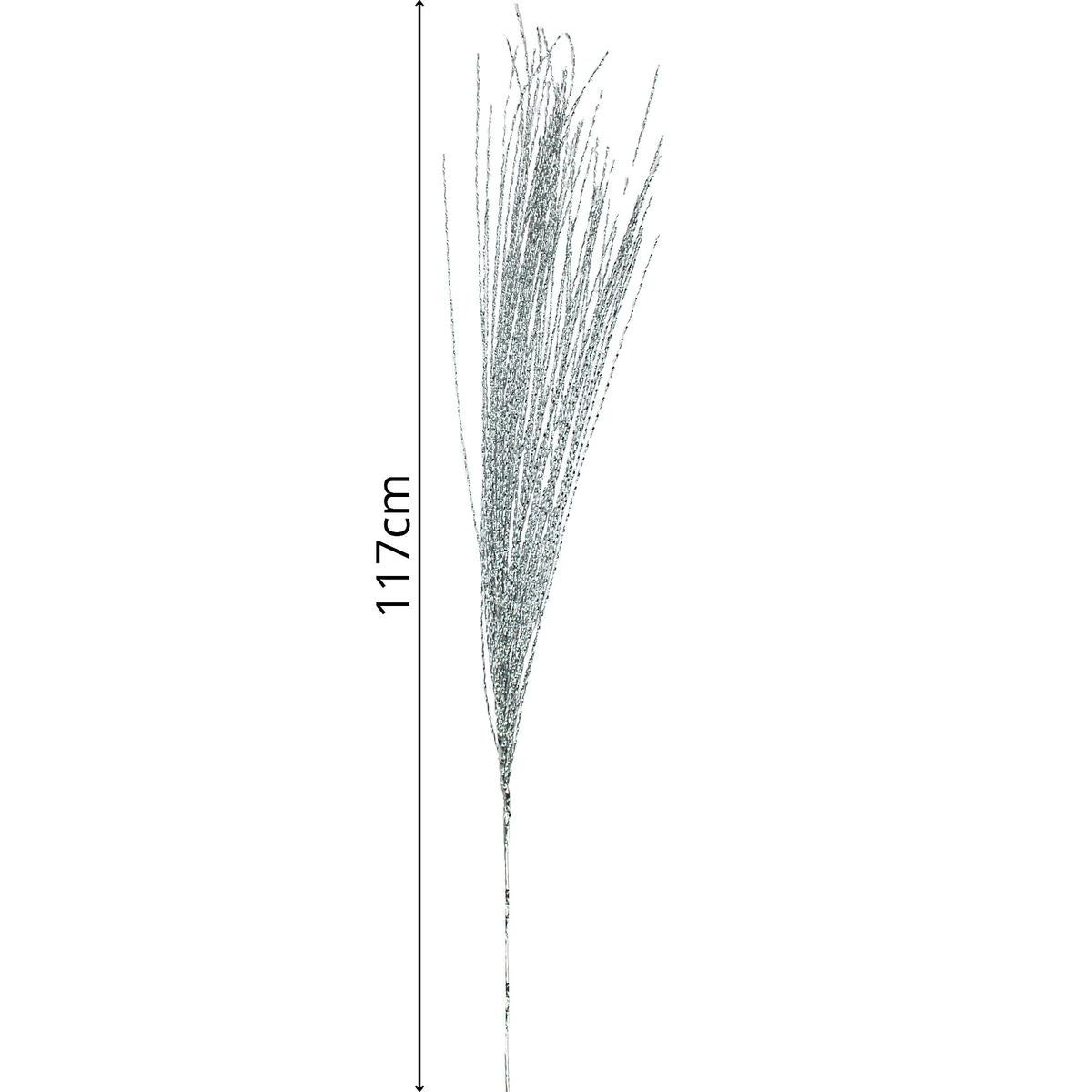 Gałązka dekoracyjna 117 cm srebrna - 4