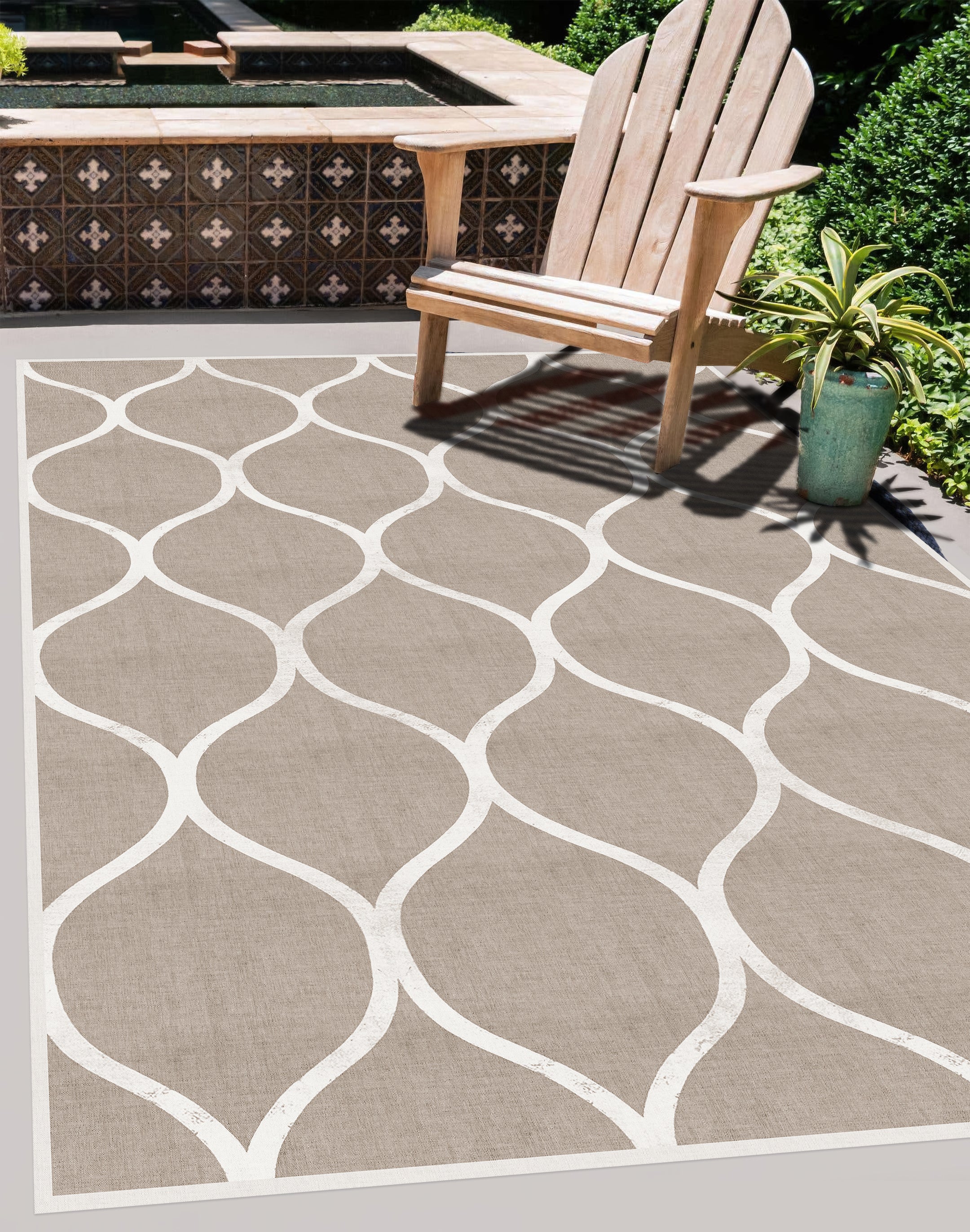 Tapis PVC intérieur/extérieur Celosía Natural 66x150 cm - PVC imprimé, lavable, ignifuge, pour le salon et la cuisine - 2