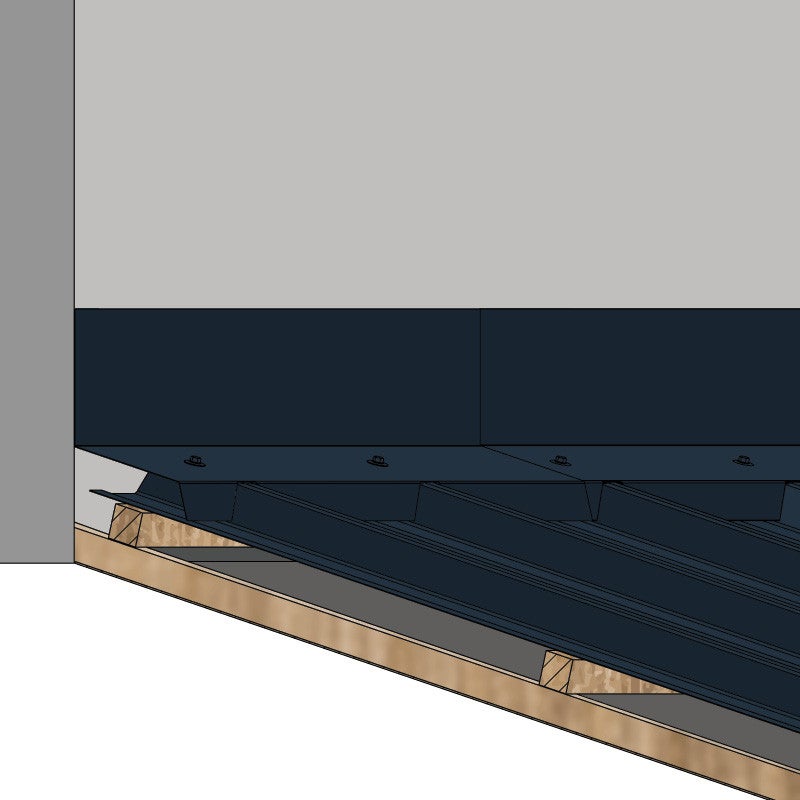 Faîtière Crantée Contre Mur 2100 mm AXEL Bleu Ardoise RAL 5008 - 3