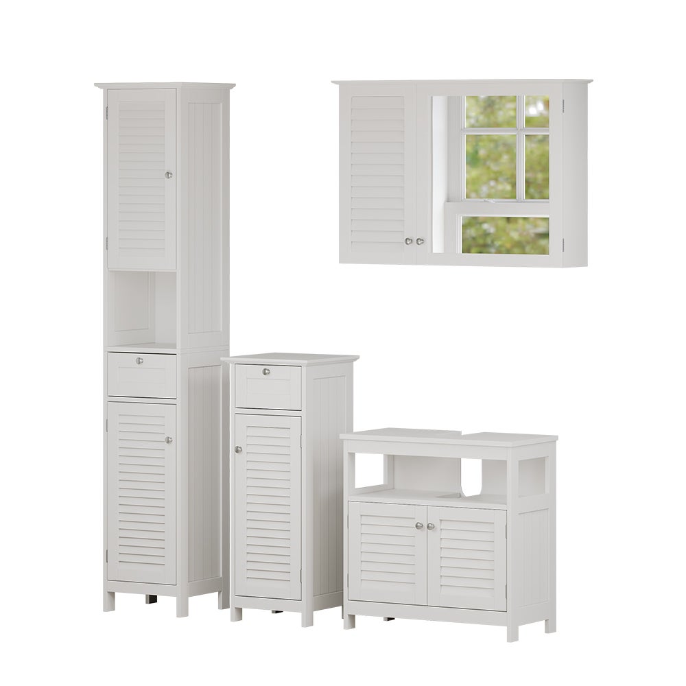 Vicco Zestaw mebli łazienkowych Riad, Biały, 4 części, opcja 1