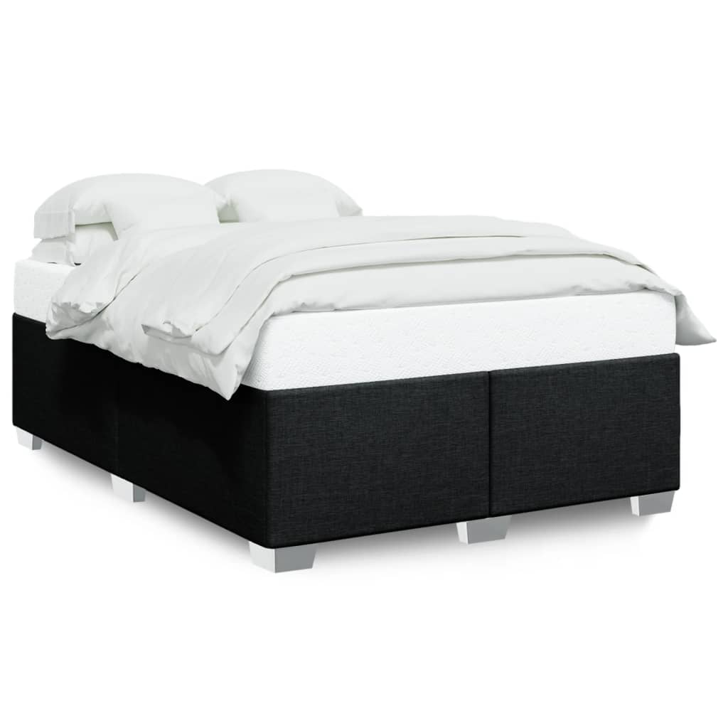 Cadre de lit sans matelas, tissu noir, pour la chambre, 160 × 200 cm - 2