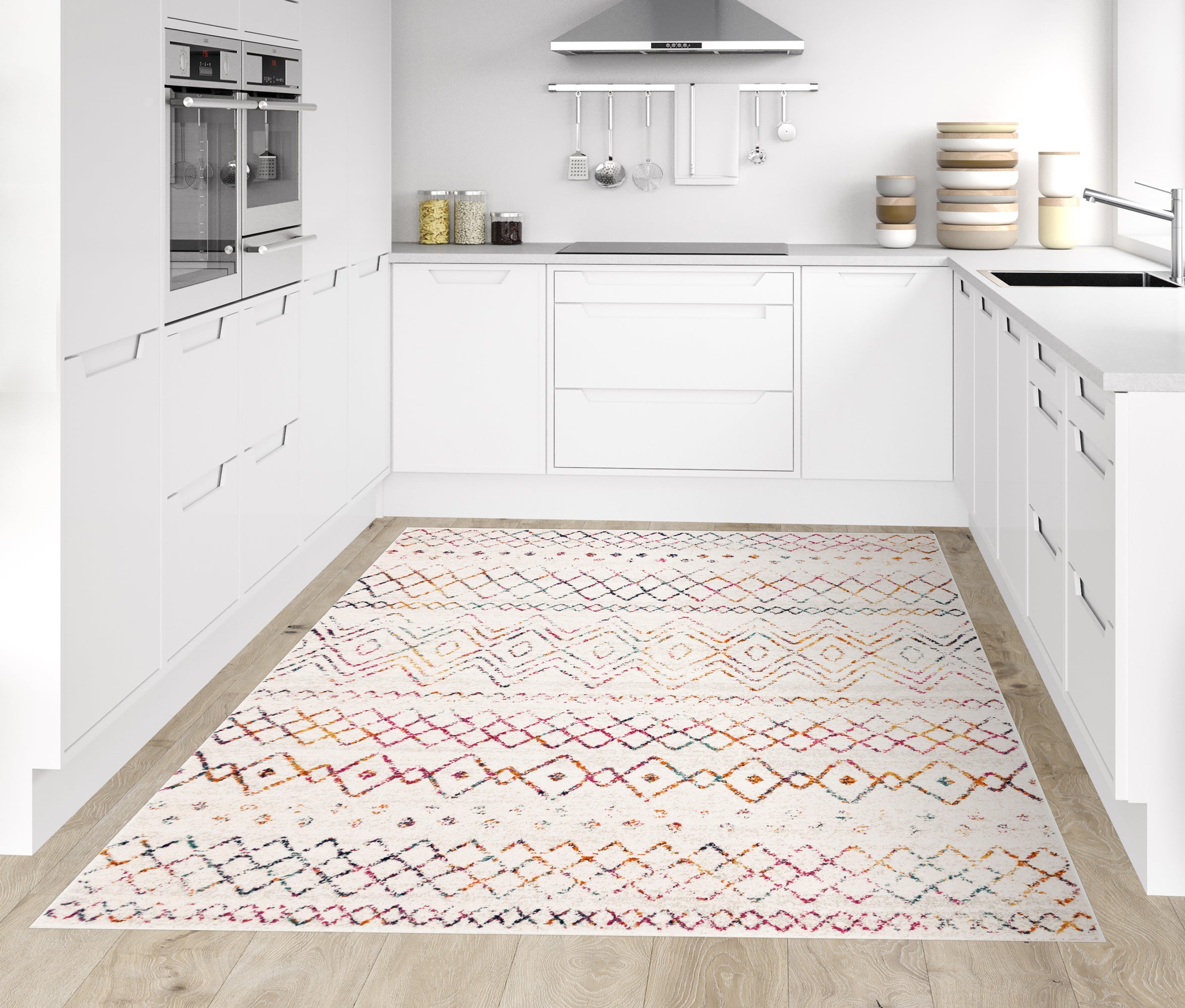 Tapis antidérapant en vinyle, Zaira 160x240 cm - PVC imprimé, lavable, ignifuge, pour le salon et la cuisine - 7