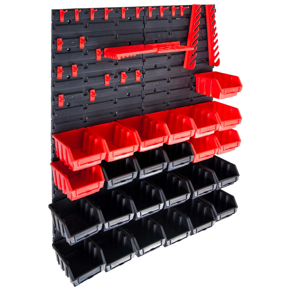 Kit de bacs de stockage et panneaux muraux 29 pièces rouge et noir 02 ...