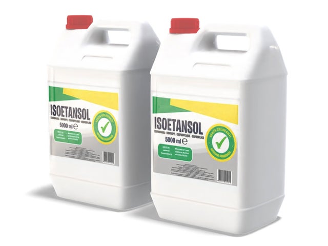 2X5 ISOETANSOL 100AE Isopropanolo Alcool ISOPROPILICO DENATURATO MISCELATO detergente da 5 Litri