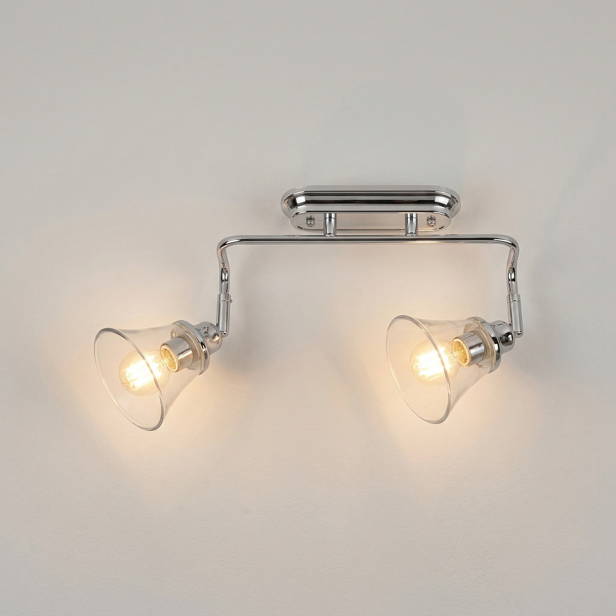 Kinkiet łazienkowy Antoine chromowany przezroczysty 2xE14x40W metal wym:14x39x14cm IP44 Rabalux