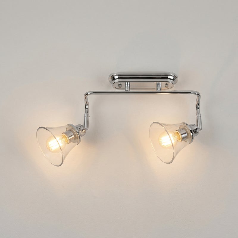 Kinkiet łazienkowy Antoine chromowany przezroczysty 2xE14x40W metal wym:14x39x14cm IP44 Rabalux