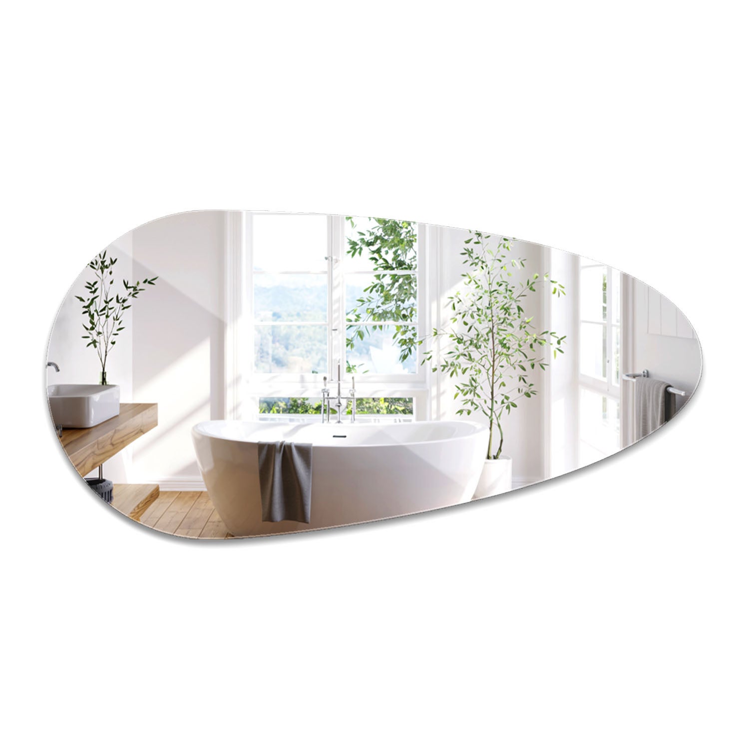 [en.casa] Espejo De Pared Forma Ventana Islámica – 90x60 Cm, Marco MDF Negro, Reflejo Sin Distorsiones – Para Salón O Baño