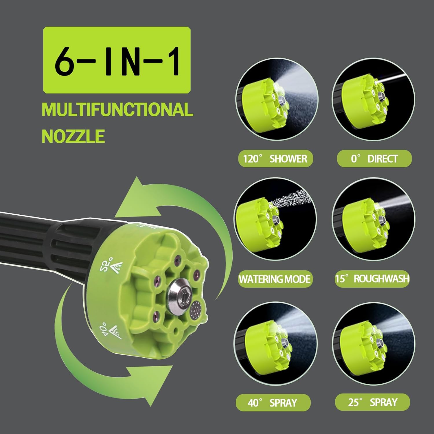 Nettoyeur Haute Pression Sans Fil Pliable 3,4 Gallons - 660 PSI 7 Niveaux Avec Roues Et Tuyau 7m
