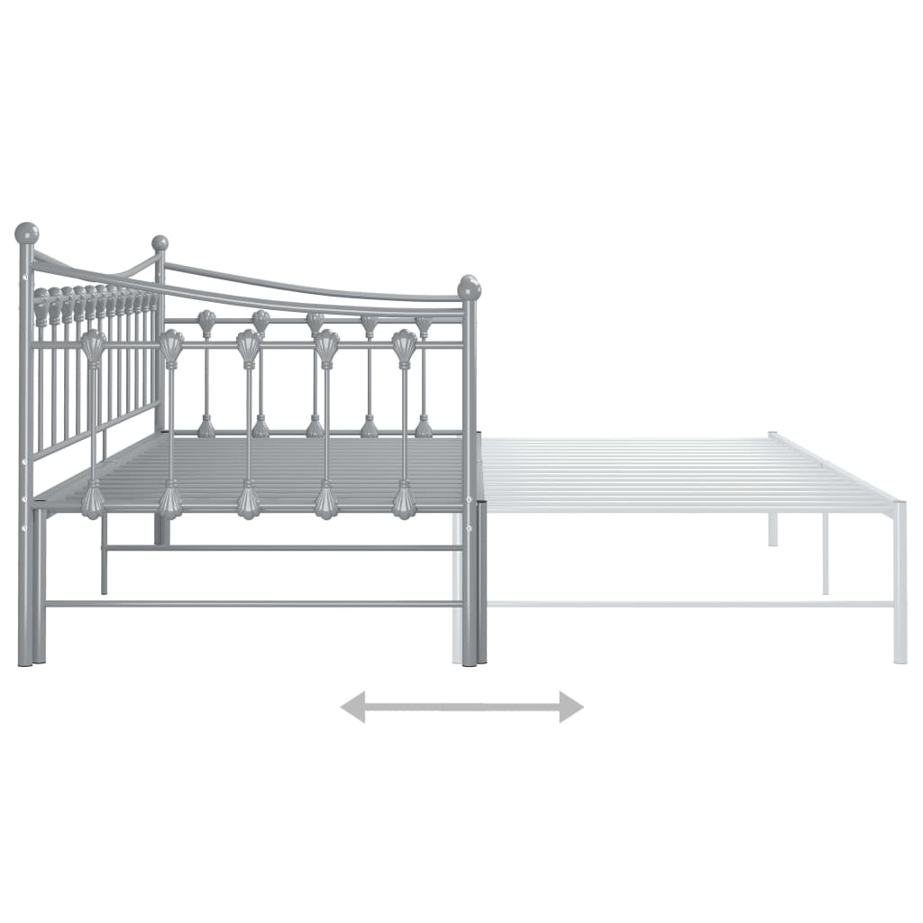Maison Exclusive - Cadre de canapé-lit extensible sans matelas gris métal 90x200cm - 9