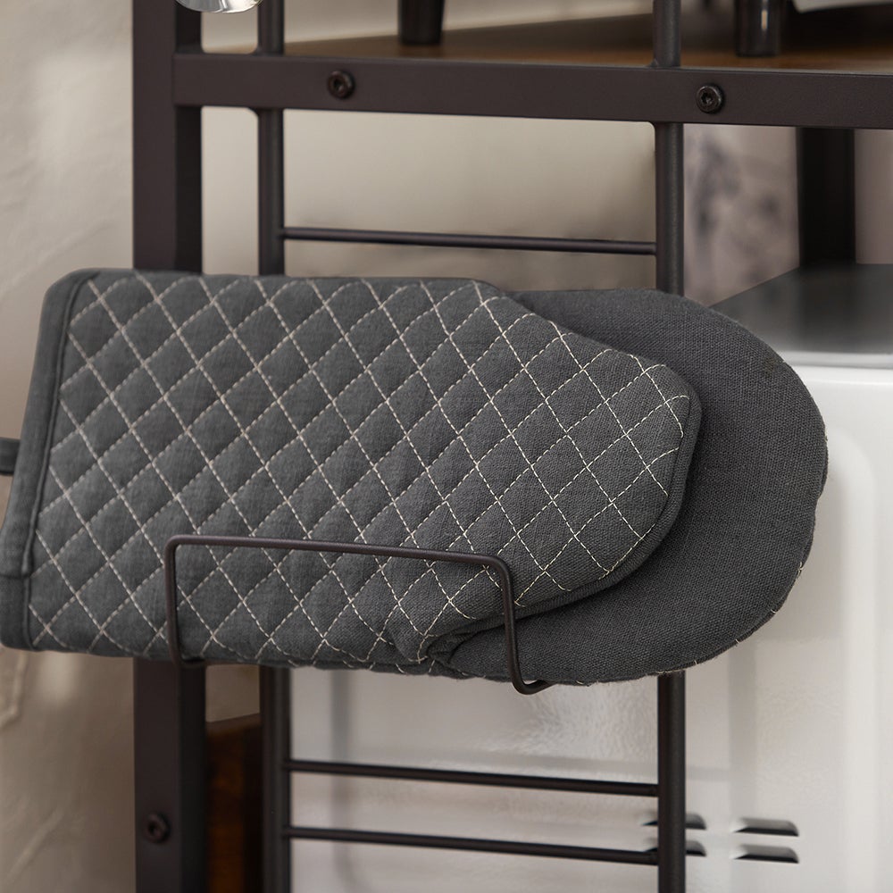 SoBuy Étagères Micro-Ondes de Cuisine Support Étagère de Cuisine 2 Niveaux, Marron, KCR08-PF - 5