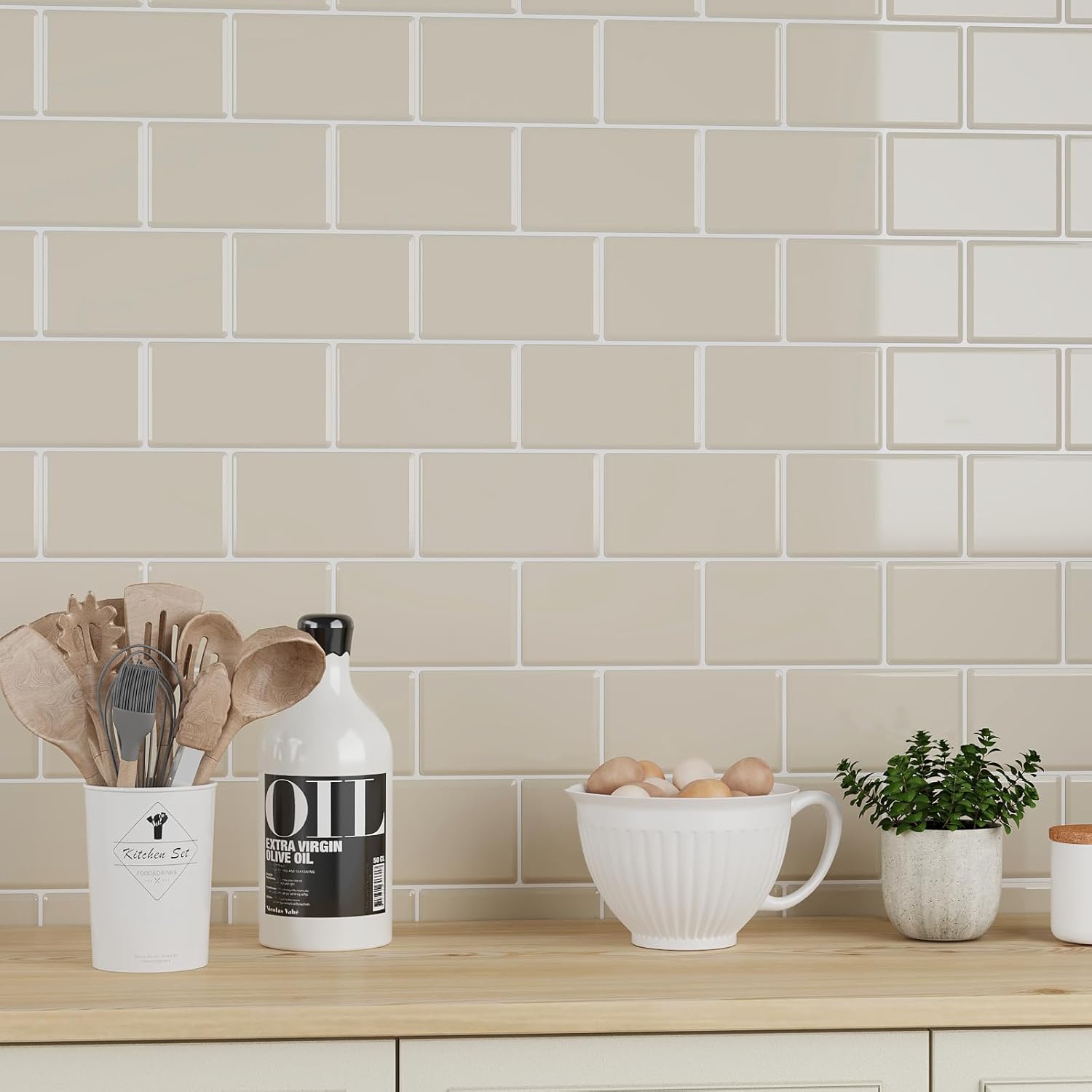Panel Mural Autoadhesivo Impermeable (Efecto Mármol 3D) - Lote de 4 para Salpicadero de Cocina/Baño - Diseño Elegante - 5