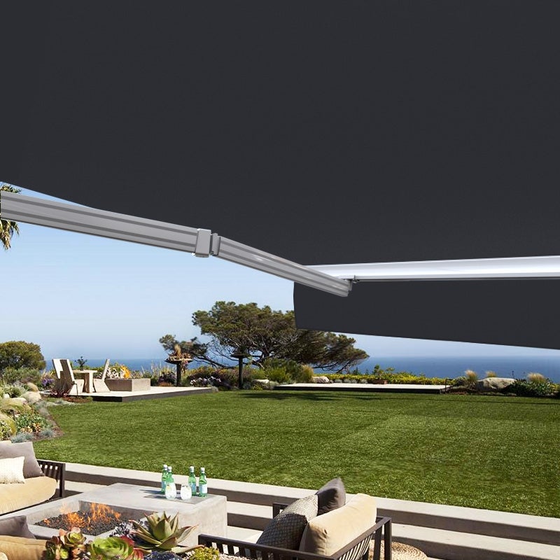 Store banne manuel Demi coffre 3 x 2,5 m pour terrasse - Gris anthracite - 2