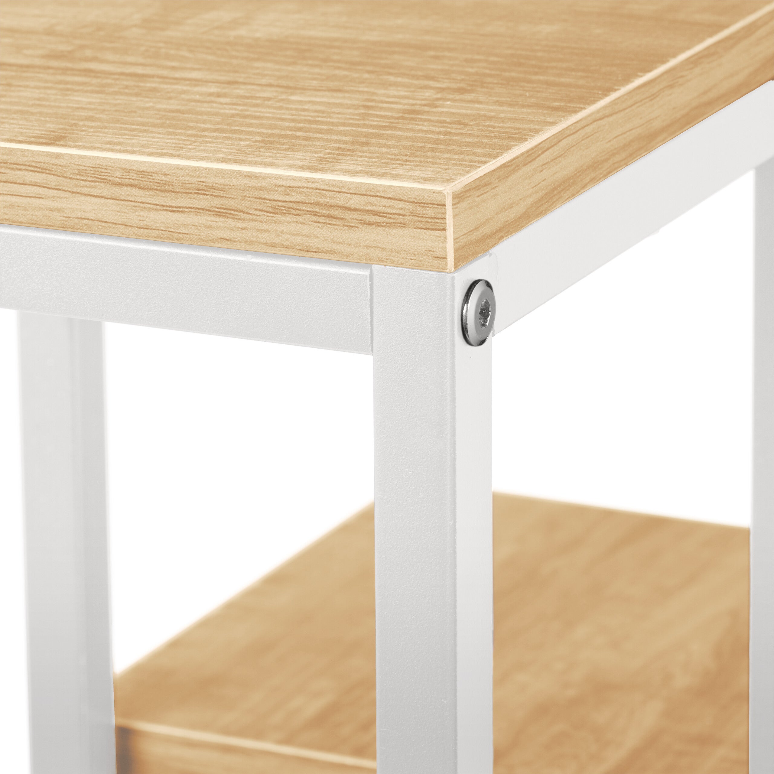 Étagère à plantes, 4 niveaux, 100x40x40 cm, peu encombrant, acier et MDF, escalier pour fleurs, blanc-nature, Relaxdays - 6