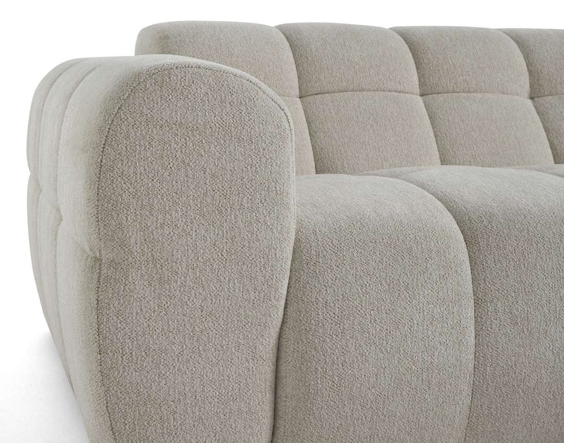 Canapé d'angle 4 places en tissu texturé beige - RAY - Best Mobilier - 5