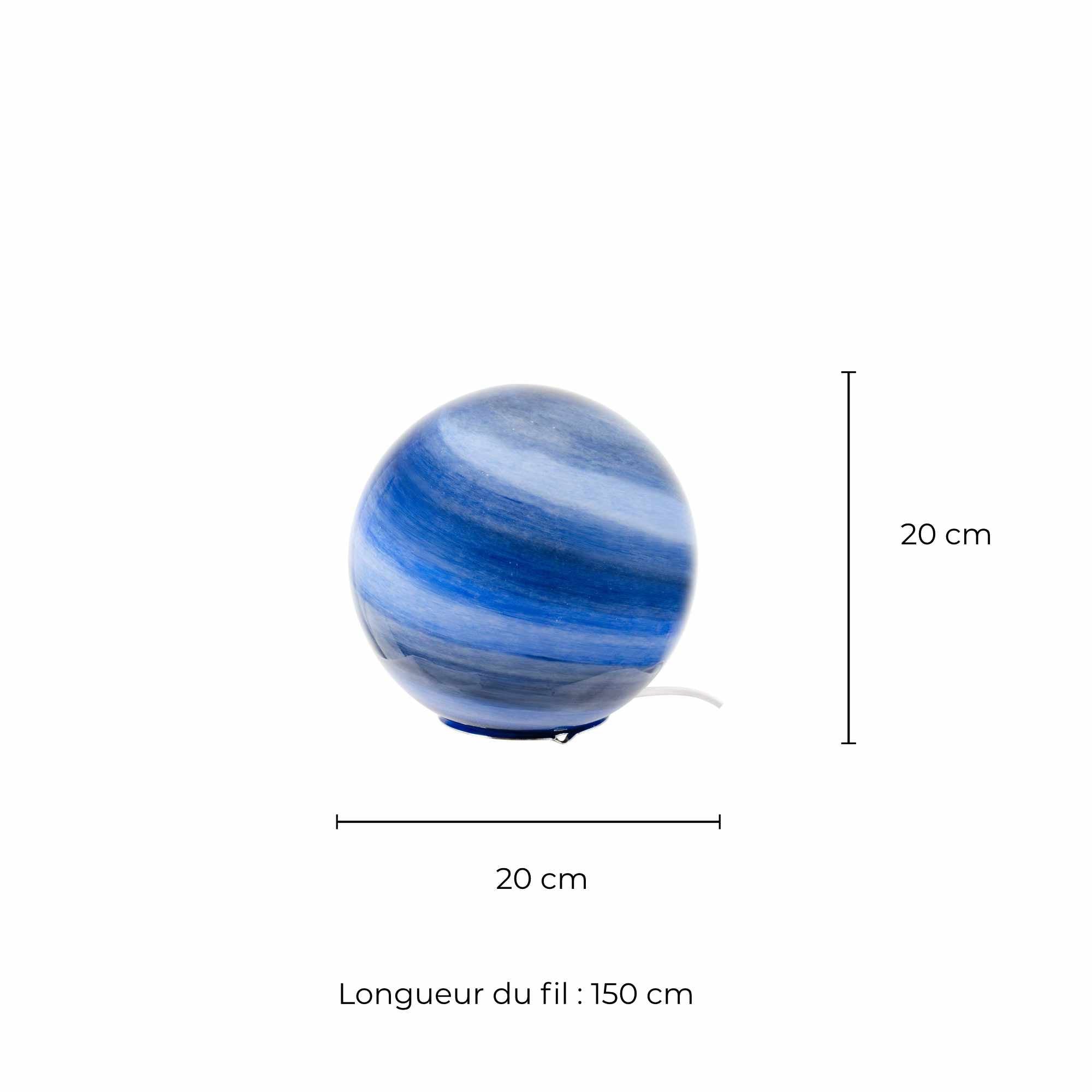 Lampe à poser en verre soufflé - ASTROLIS PM - Bleu - C-Création - 6