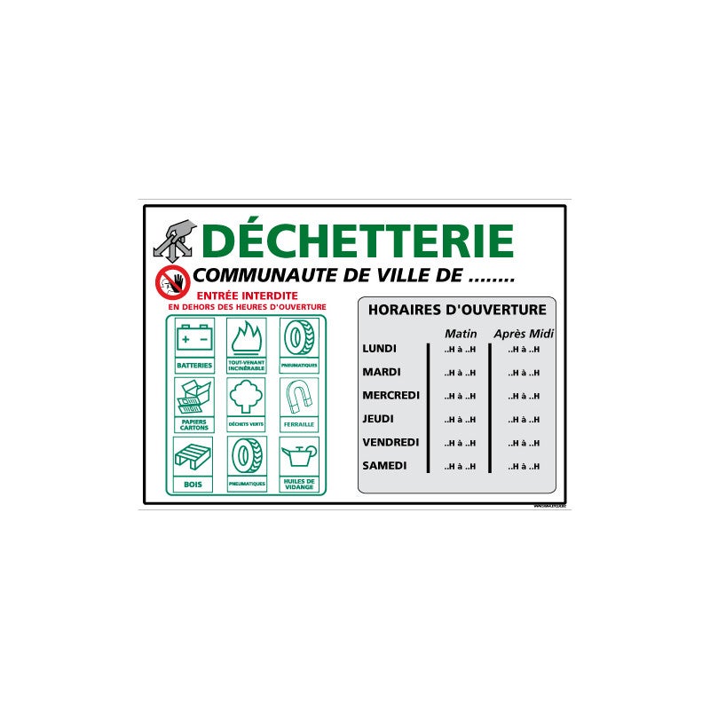 SIGNALISATION ENTREE DE DECHETTERIE I0030 420 X 300 Mm Mati re PVC signalisation-entree-de-dechetterie-i0030-420-x-300-mm-mati-re-pvc