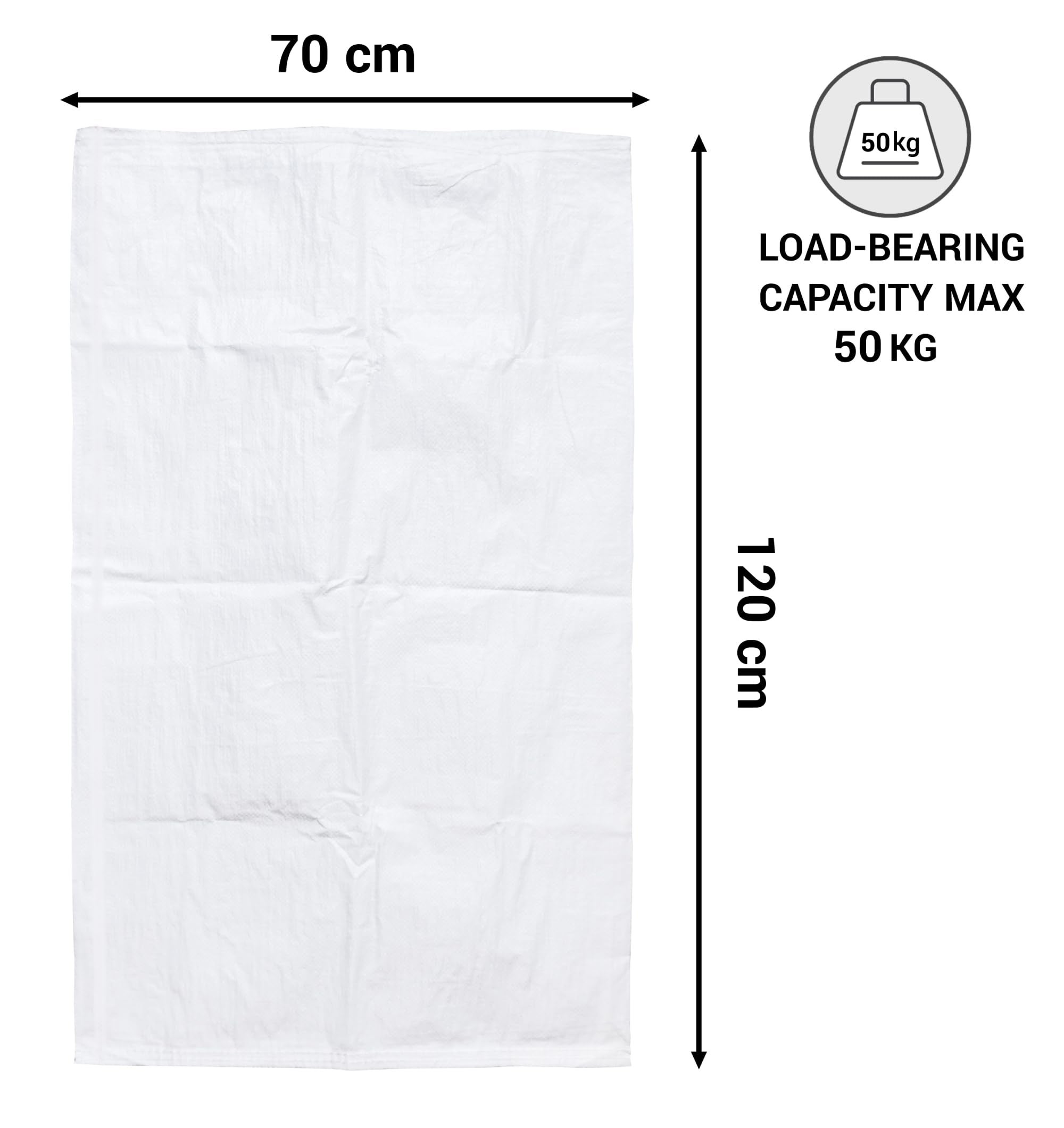 Sacchi Polipropilene 70x120cm - 10 Pezzi, Con Fodera PE Per Macerie E Rifiuti - Foto 7