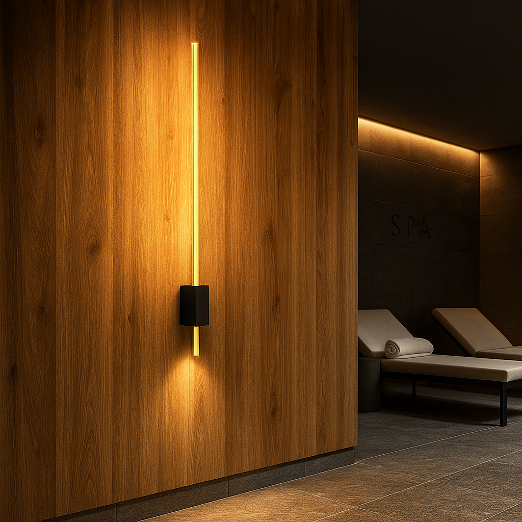 Kinkiet ścienny LED Como 120cm 12W IP20 4000K wewnętrzny zloty czarny lampa MasterLED - 5