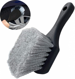 Set Di 4 Spazzole Per Pulizia Ruote Auto Con Manico Lungo - Morbide Per Cerchi E Rigida Per Pneumatici