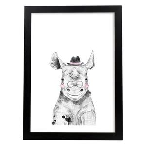 Nacnic Lot De 4 Affiches Animaux Drôles Avec Lunettes 3D – Format A4 250g, Papier Poster Haute Qualité Sans Cadre