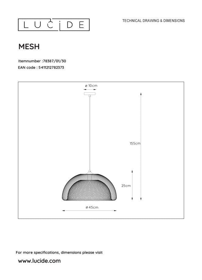 MESH-Suspension en métal perforé Ø46cm - - 6