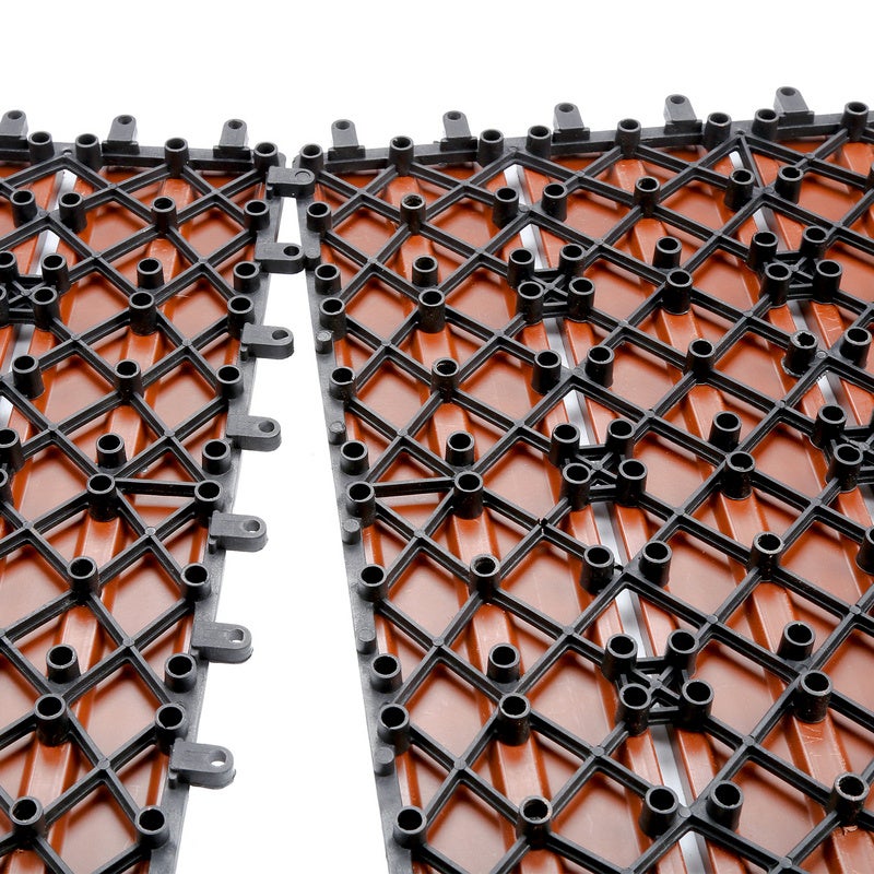 Dalle de terrasse Dalles de jardin clipsables Revêtement Carrelage 30x30 Composite bois Marron 88pcs - 5
