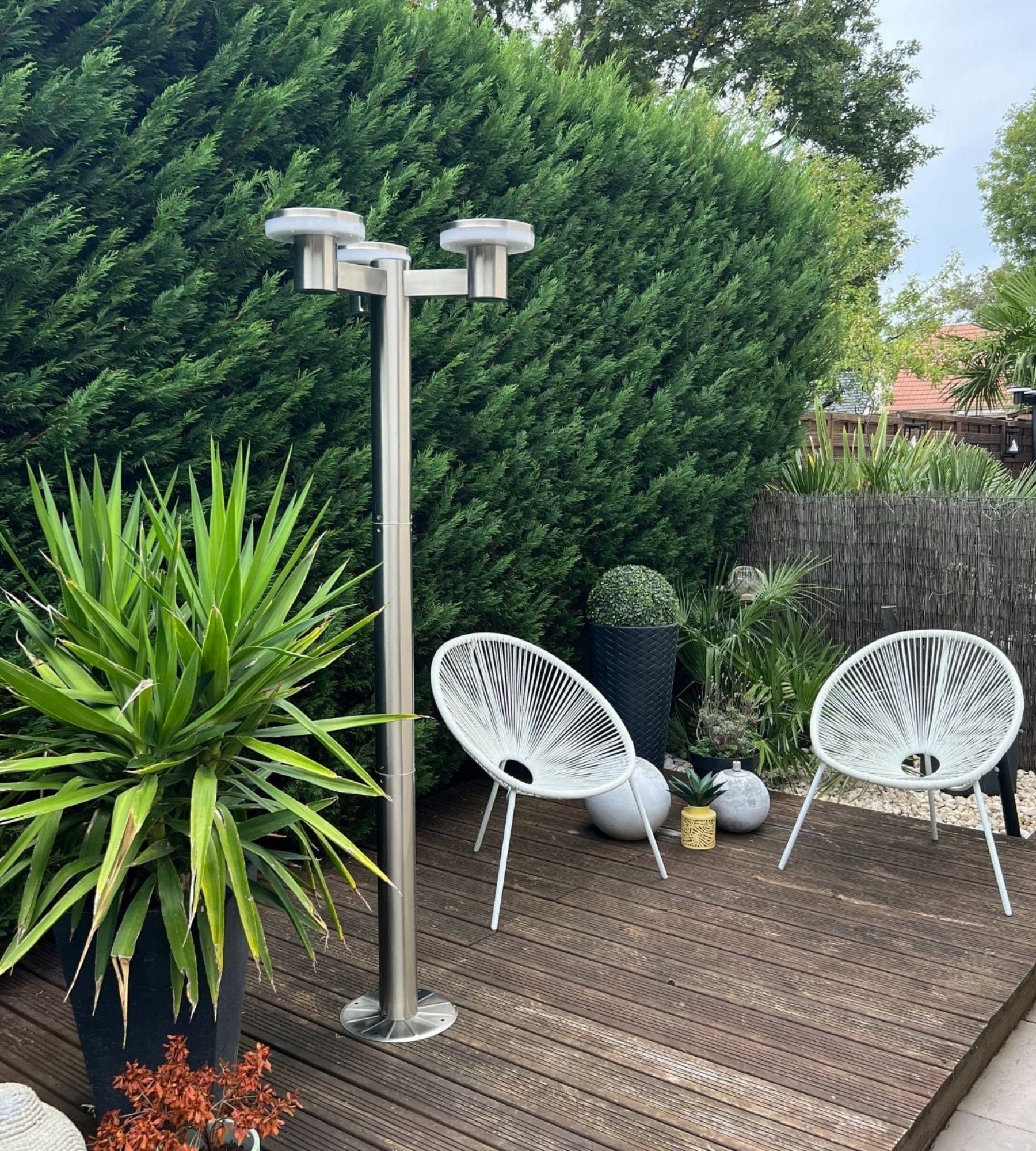 Lampadaire extérieur solaire Led ALTO 3000 noir - 200cm - Télécommandable - 300 à 3000 lumens - 9