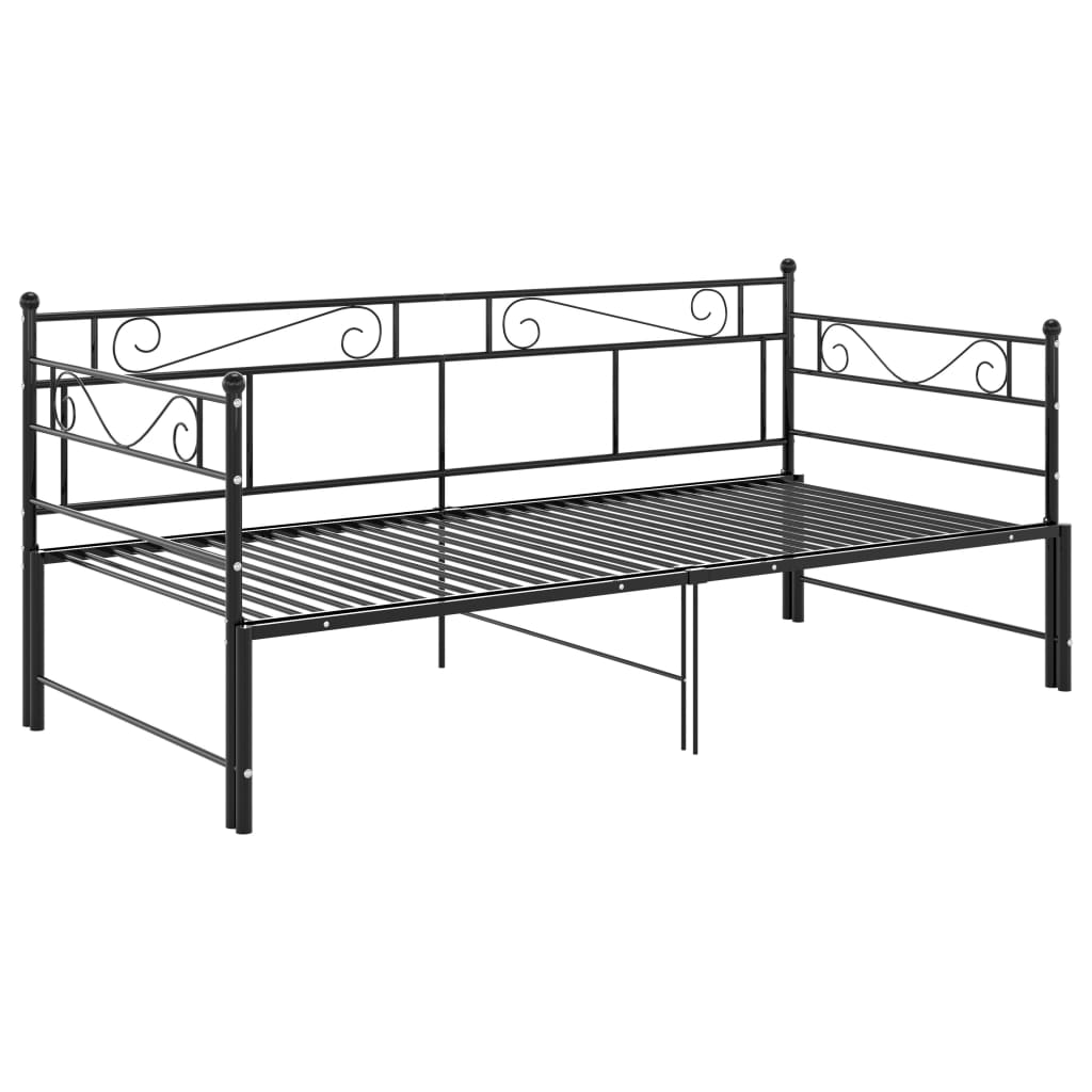 Maison Exclusive - Cadre de canapé-lit extensible sans matelas Noir Métal 90x200cm - 6