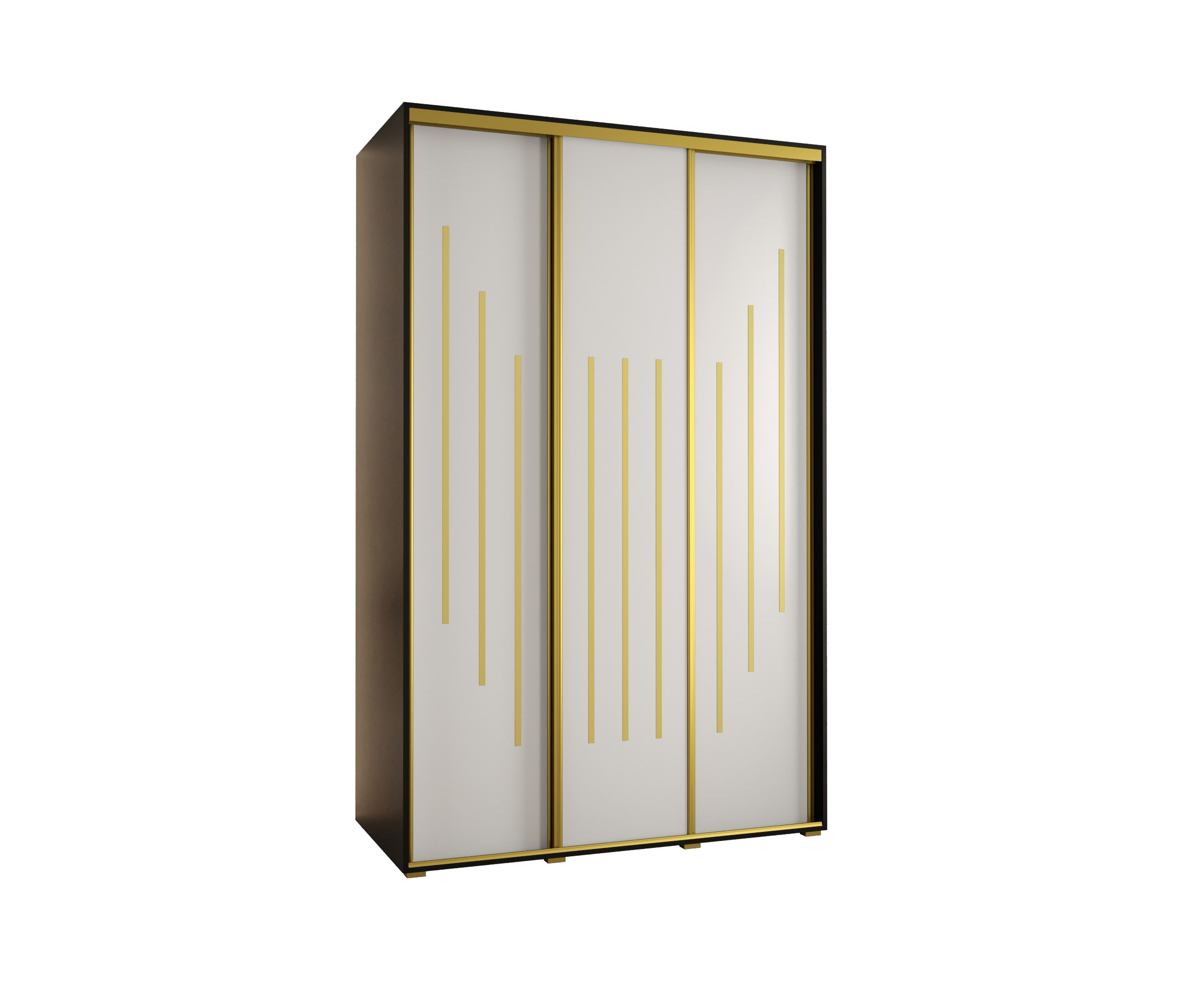 Szafa przesuwna wysoka Davos 8 160 x 60 x 235,2 cm czarny + biały + u. złoty - Abiks Meble
