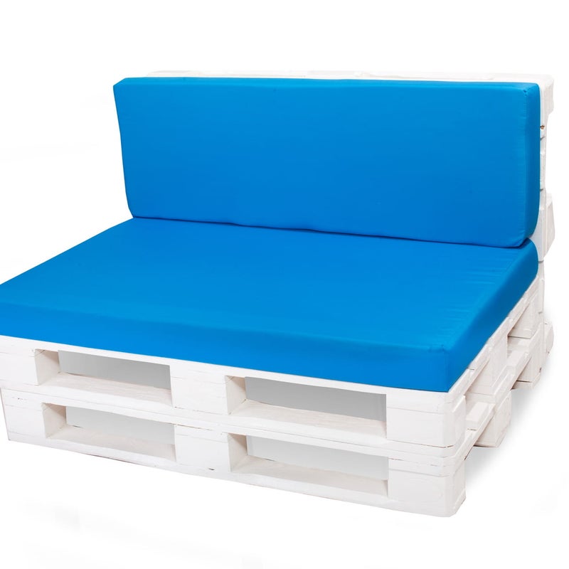 Poduszka ogrodowa na paletę 120x80x40cm poduszka na meble ogrodowe niebieska, poduszka na balkon taras, poducha ogrodowa na meble z palet
