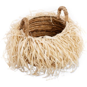 Panier En Raphia Motif Rayé Madastyle – Idéal Courses, Plage, Pique-nique – 3 Tailles Dispo
