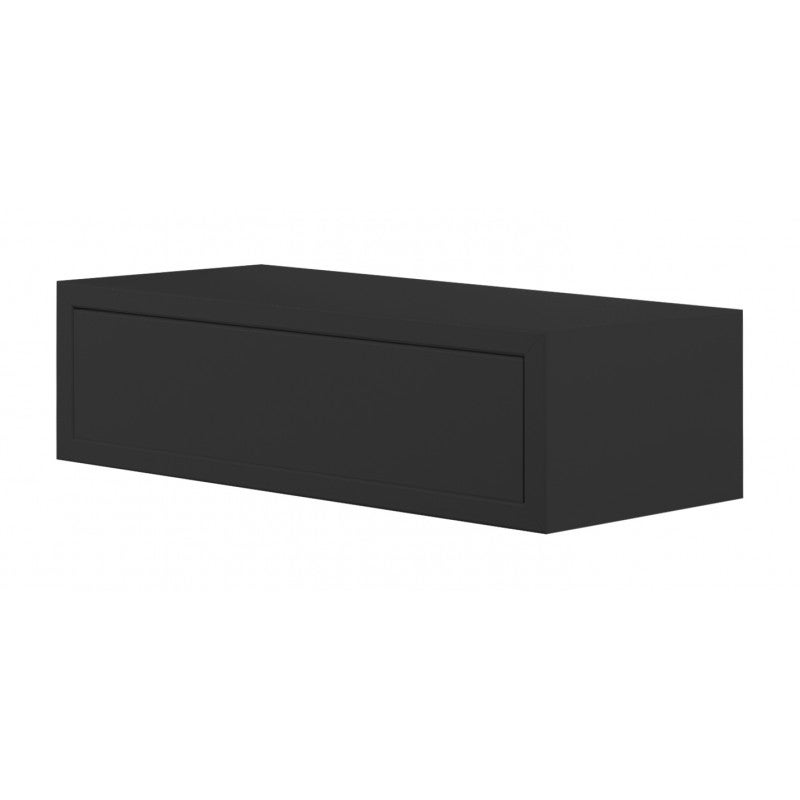 Étagère murale avec tiroir, table de chevet suspendue, étagère murale, noire, 45 x 13,4 x 20 cm - Legolo - 2