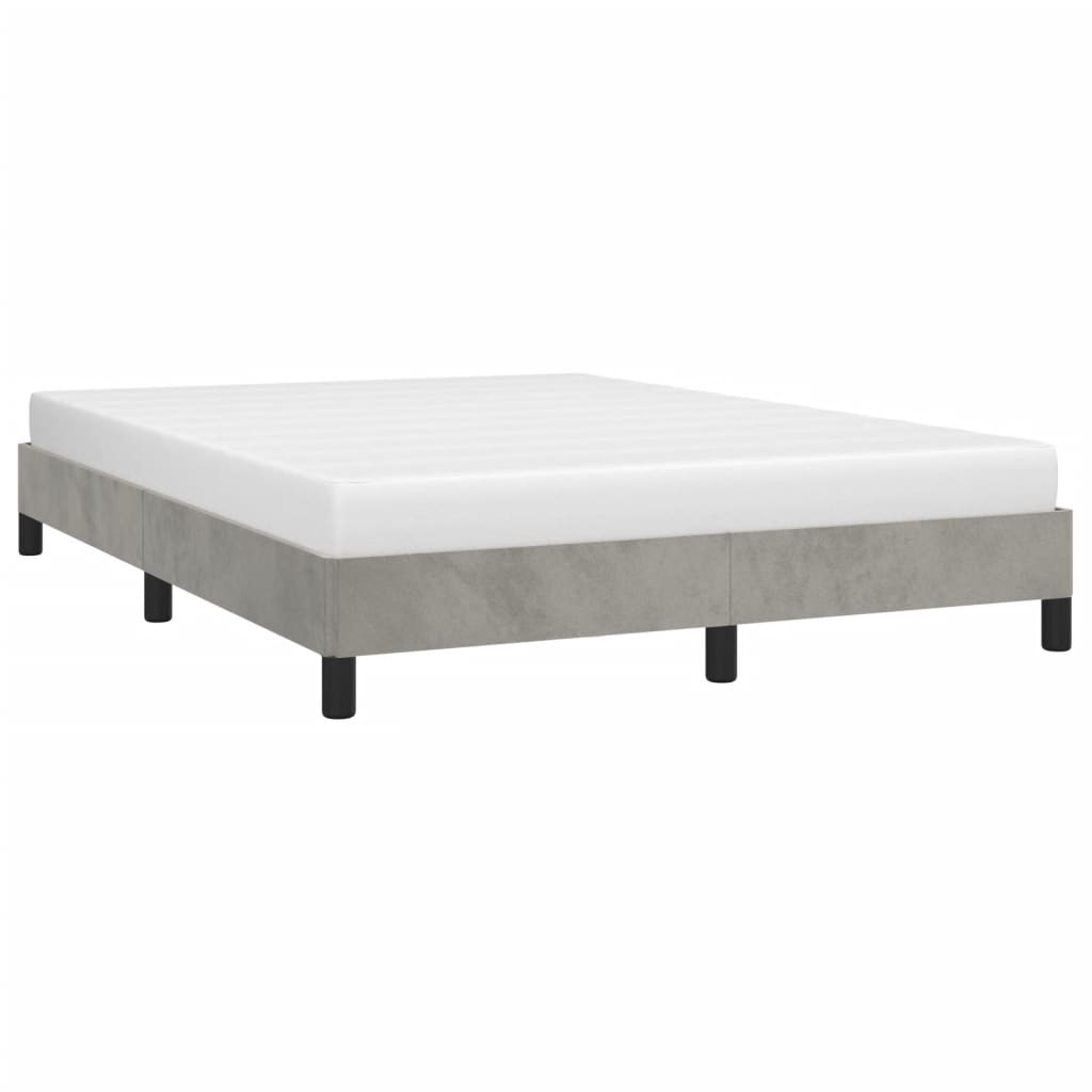 Cadre de lit sans matelas gris clair 140 x 200 cm en velours - 4