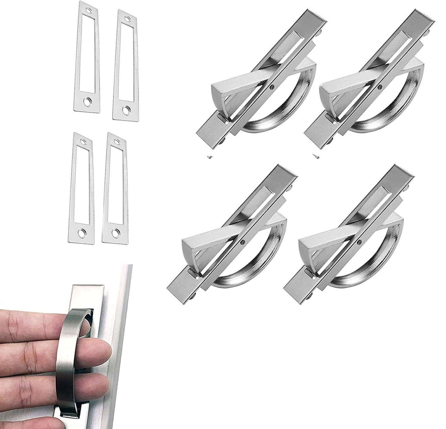 Sztuki obrotowych o 180° wpuszczanych uchwytów do drzwi, ukrytych uchwytów tatami, ukrytych uchwytów ze stopu cynku do szuflad, szafek, toaletek itp.