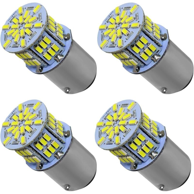 1157 Białe żarówki LED, 4 szt. Białe 6000-7000K 12V-24V P21/5W 1214LM Żarówki LED do świateł hamowania, kierunkowskazów i świateł tylnych
