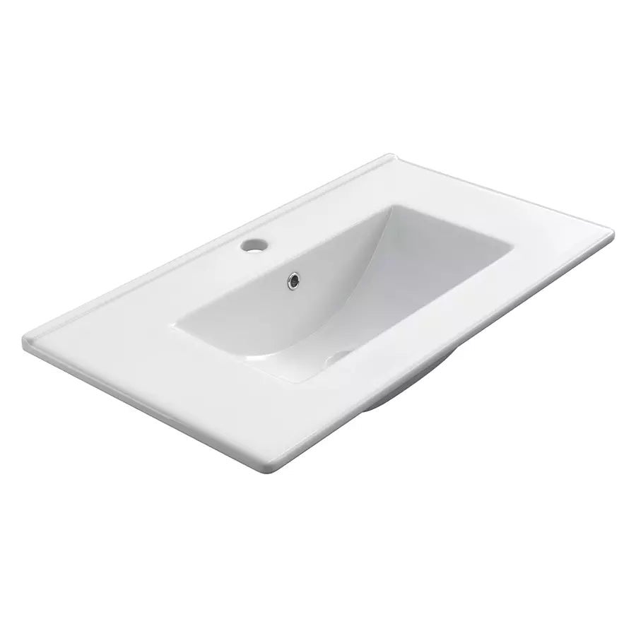 Ensemble meuble de salle de bain 70cm simple vasque + colonne de rangement - BALEA - bambou (chêne clair) - 7