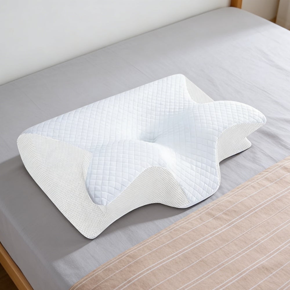Oreiller Ergonomique Cervical,2 en 1 Oreiller Orthopédique à Mémoire de Forme pour la Nuque,Coussin pour Dormir sur Le Côté et sur Le Dos,60x40x12cm - 4