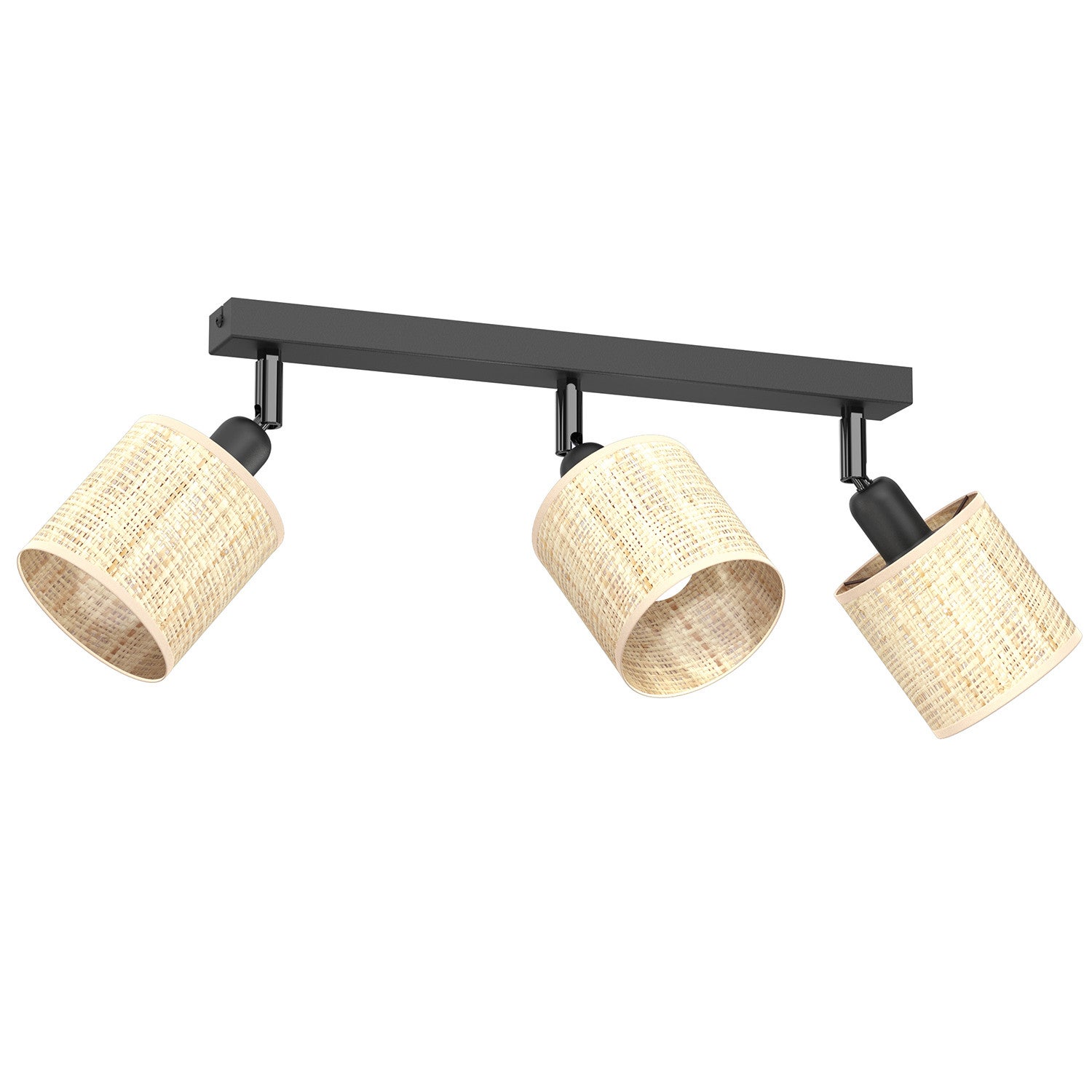 Lampa sufitowa wisząca Rattan Spot kremowo-czarny mat 3xE14x15W wym: 20 x 45 x 10 cm wiklina / rattan / słoma Luminex