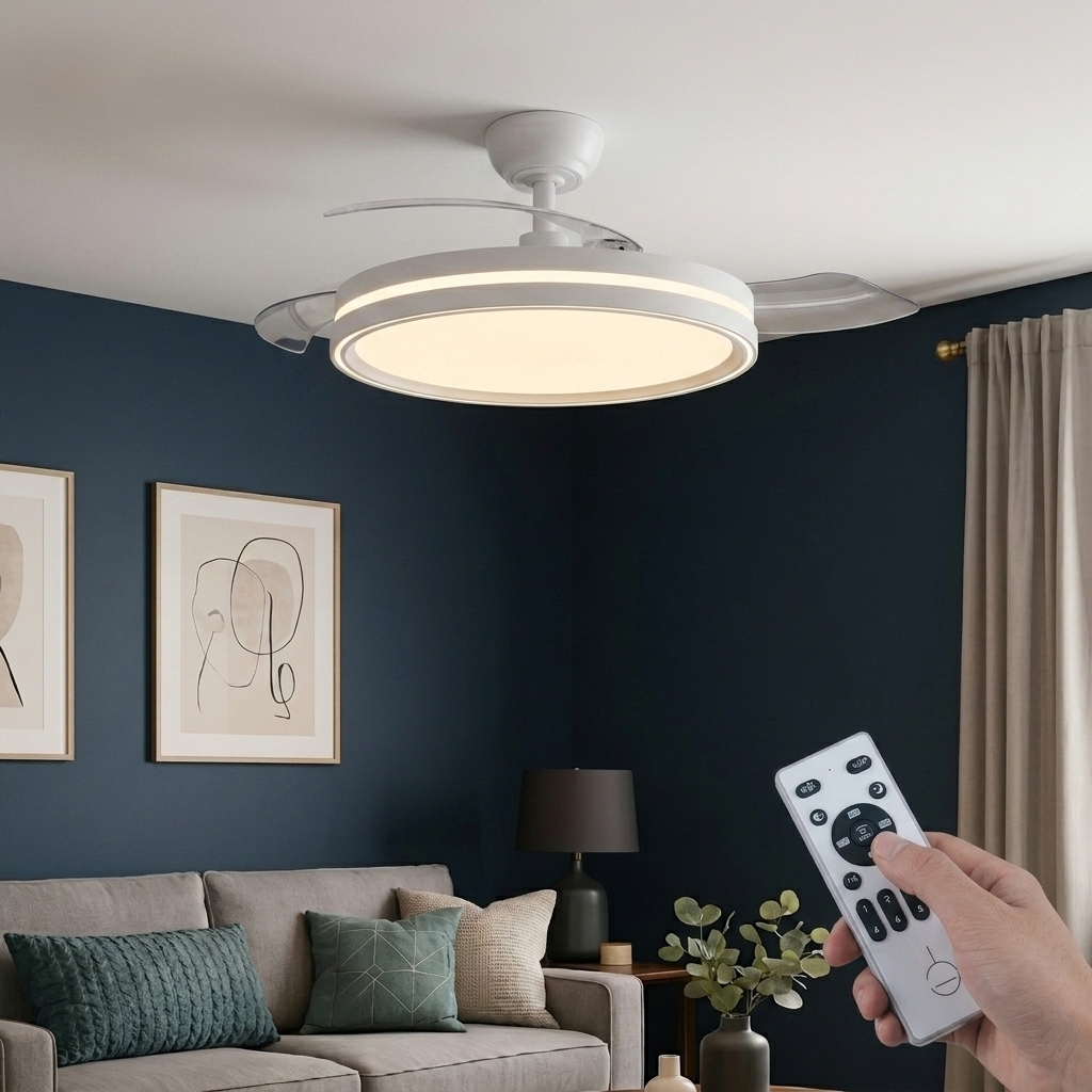 Ventilador de Techo Retractil Silencioso, Motor DC, Luz Regulable y Función Memoria 106cm - 3