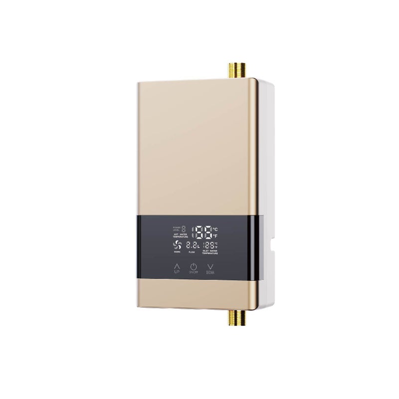 Przepływowy podgrzewacz wody bez zbiornika - 6000 W 220 V - Ekran dotykowy LED - Z pilotem - Nadaje się do pryszniców, zlewów kuchennych - złoty